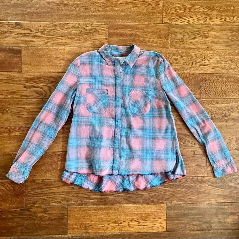 We The Free Flannel Blue and Red Size Medium